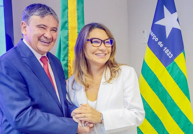 Wellington Dias e a primeira-dama Janja da Silva