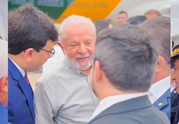 Rafael Fonteles apresentando Fábio Novo a Lula como "futuro prefeito"