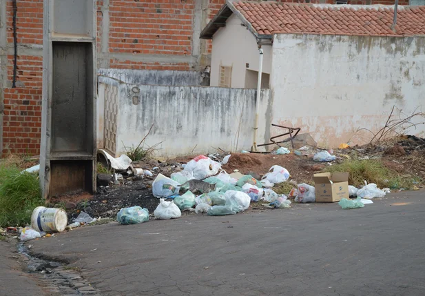 Ruas do bairro Aerolândia estão tomadas de lixo.